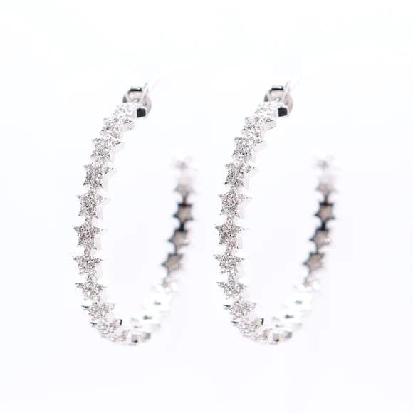 Juliet Silver Star Hoop Earrings