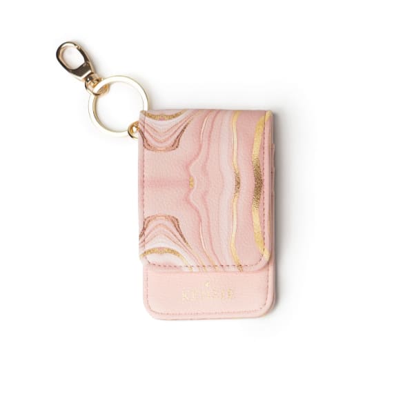Kedzie Essentials Only ID Holder Keychain - Pink Marble -