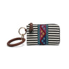 Liv Bangle Wristlet by Jen and Co. - Black Boho Stripes -