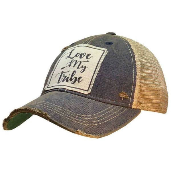 Love My Tribe Distressed Trucker Hat - Black - Done