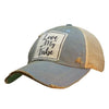 Love My Tribe Distressed Trucker Hat - Blue - Done