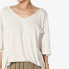 Luxe Boyfriend T Shirts - Beige / Small - &amp; Tops