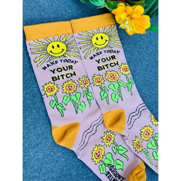 Make Today Your Bitch Women’s Crew Socks - Clothing