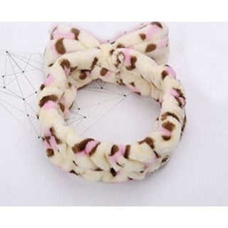 Makeup Plush Headband - Pink/Brown Cream Cheetah - Done
