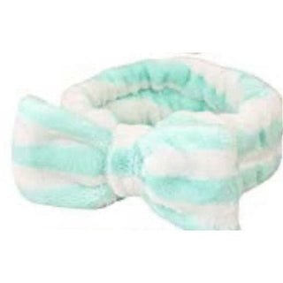 Makeup Plush Headband - Mint Green Stripped - Done