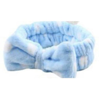 Makeup Plush Headband - Baby Blue Poka-Dot - Done