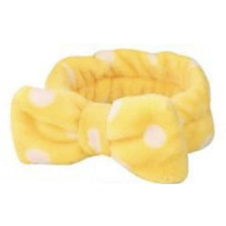 Makeup Plush Headband - Yellow Poka Dot - Done