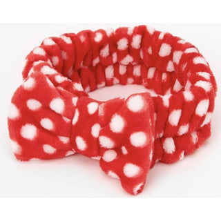 Makeup Plush Headband - Red Poka-Dot - Done