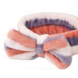 Makeup Plush Headband - Purple/Peach/White Stripped - Done