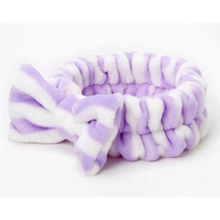 Makeup Plush Headband - Purple Stripped - Done