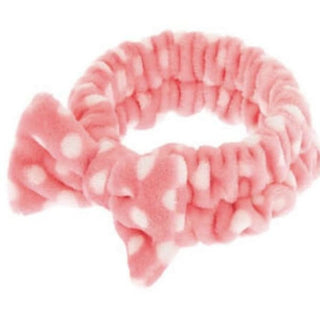 Makeup Plush Headband - Peach Poka-Dot - Done