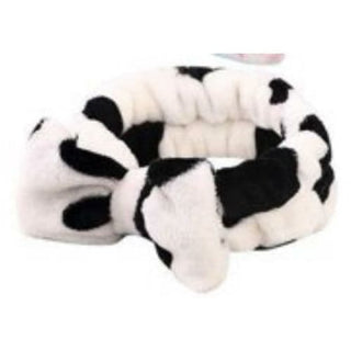 Makeup Plush Headband - Black/White Cow Look - Done