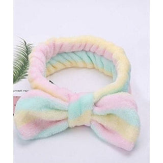 Makeup Plush Headband - Pink/Yellow/Mint Stripped - Done