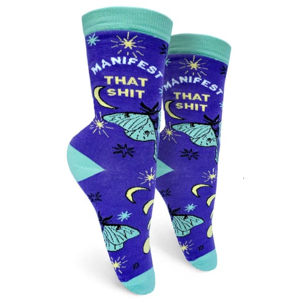 Manifest That Shit Women’s Crew Socks - Clothing