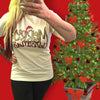 Merry Christmas Leopard Print Graphic Tee - T shirt