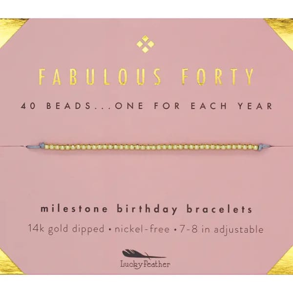 Milestone 40 Birthday Bracelet by Lucky Feather