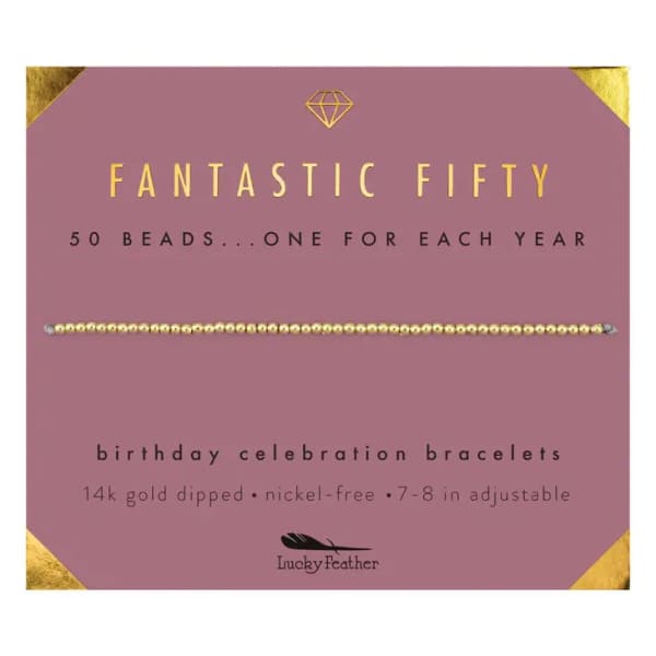 Milestone 50 Birthday Bracelet by Lucky Feather