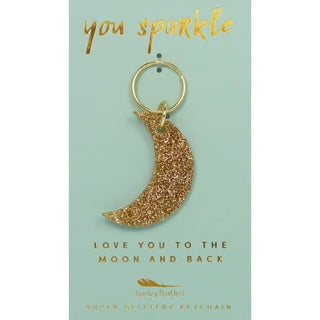 Moon Glitter Keychain - keychain