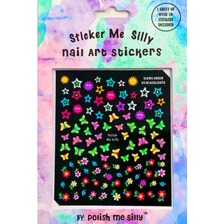 Nail Stickers by Polish Me Silly - Neon Butterflies 🦋 - Done
