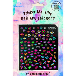 Nail Stickers by Polish Me Silly - Neon Dragonflies - Done