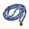 Natural Blue Aventurine Lotus Mala Beads - Done