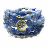 Natural Blue Aventurine Lotus Mala Beads - Done