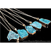 Natural Quartz Druzy Pendant - Teal - Necklaces