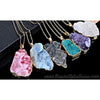 Natural Quartz Druzy Pendant - Smoky - Necklaces