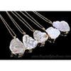 Natural Quartz Druzy Pendant - White - Necklaces