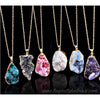 Natural Quartz Druzy Pendant - Necklaces
