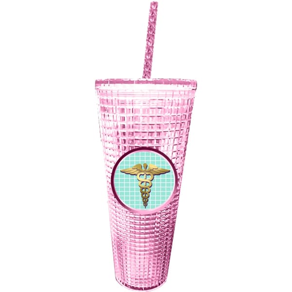 Nurse Diamond Cup With Straw - Tumblers