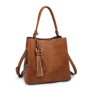 Olivia Animal Print Hobo by Jen and Co. - Brown & Leopard