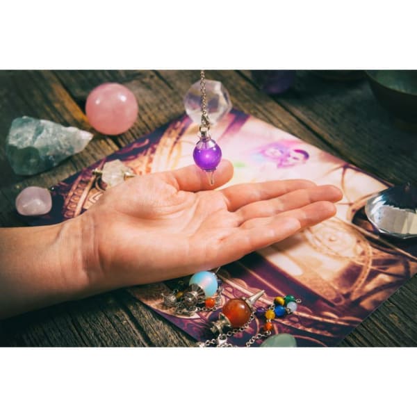 Pendulums - Glass Sephoroton Rose Quartz with Goddess - Done