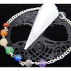 *Pendulums - Selenite Gemstone with Chakra Chain - Done