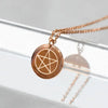 Pentacle Round Disc Necklace - Necklaces