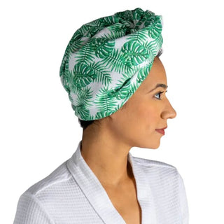 •Plot Twist Turbo Towel | Lemon Lavender - Green Leaves