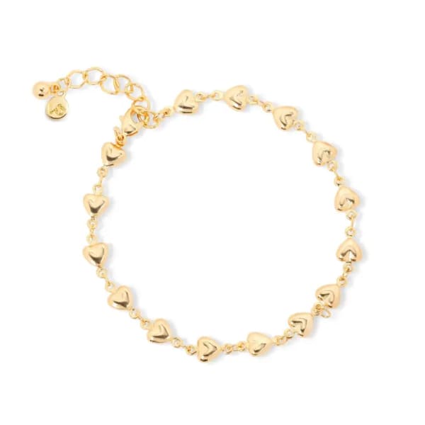 Puffed Heart Chain Bracelet - Gold