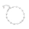 Puffed Heart Chain Bracelet - Silver