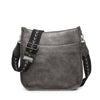 Chloe Crossbody with Guitar Strap by Jen and Co. - Gunmetal