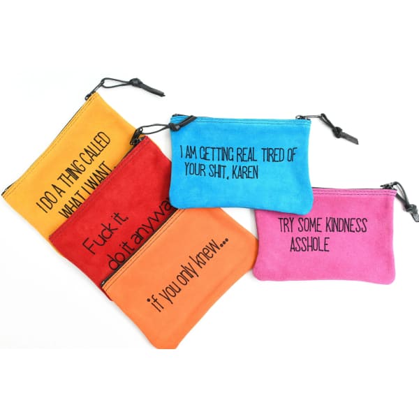 Say it Like Is Inappropriate Large Leather Zipper Clutch