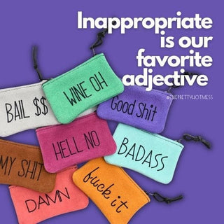Say it Like Is Inappropriate Small Leather Zipper Clutch