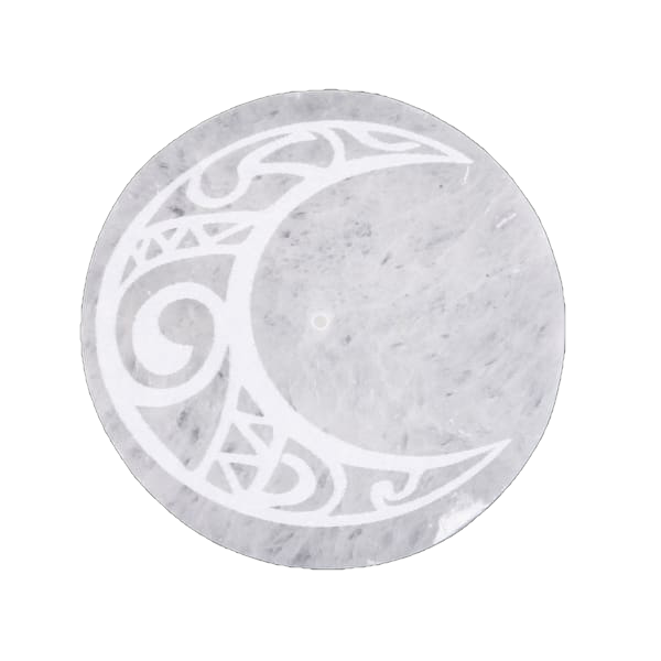 Selenite Round Moon Incense Burner - Crystals