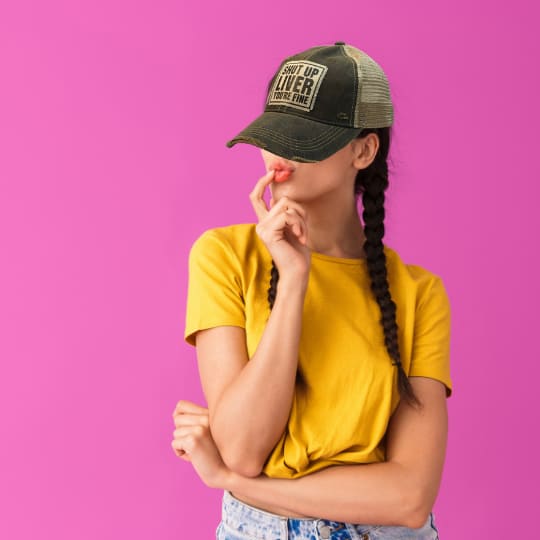 Shut Up Liver You’re Fine Distressed Trucker Hat - Accessory