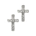 Silver Crystal Cross Stud Earrings
