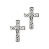 Silver Crystal Cross Stud Earrings