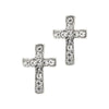 Silver Crystal Stud Earrings by Laura Janelle - Cross