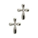 Silver Round Cross Stud Earrings