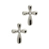 Silver Round Cross Stud Earrings
