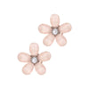 Silver Crystal Stud Earrings by Laura Janelle - Glass Flower