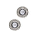 Silver Rim Crystal Stud Earrings